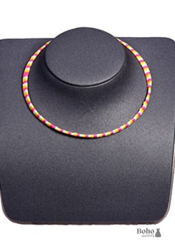 Boho Necklace, Tila Bead Choker, Color of Life